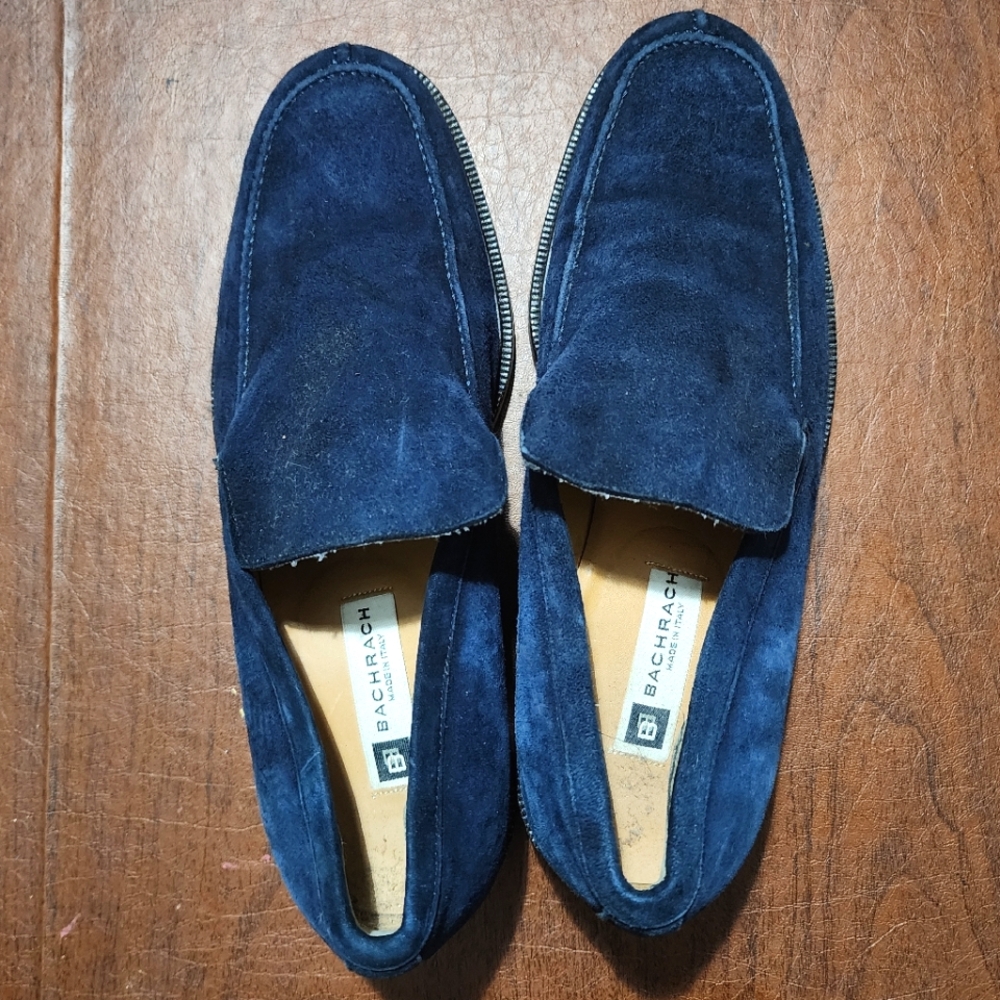 Bachrach Men's Navy Suede Loafers
